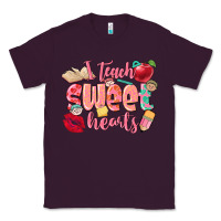 Plum i teach sweet hearts valentine's day teacher Classic Tee - FaDigitalArtStudio