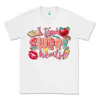 White i teach sweet hearts valentine's day teacher Classic Tee - FaDigitalArtStudio
