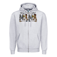 Heather Grey mama to be called mama Zipper Hoodie - CowhideDigitalArt