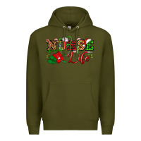 Army Green nurse life christmas Premium Hoodie - NancyCooperArtShop