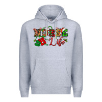 Heather Grey nurse life christmas Premium Hoodie - NancyCooperArtShop
