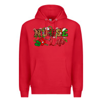 Red nurse life christmas Premium Hoodie - NancyCooperArtShop