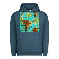 Pigment Midnight Navy Wooden Signboard And Gamping Map Seamless Pattern Urban Hoodie - BundleAndBundleShop