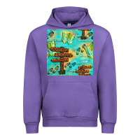 Tulip Wooden Signboard And Gamping Map Seamless Pattern Urban Hoodie - BundleAndBundleShop