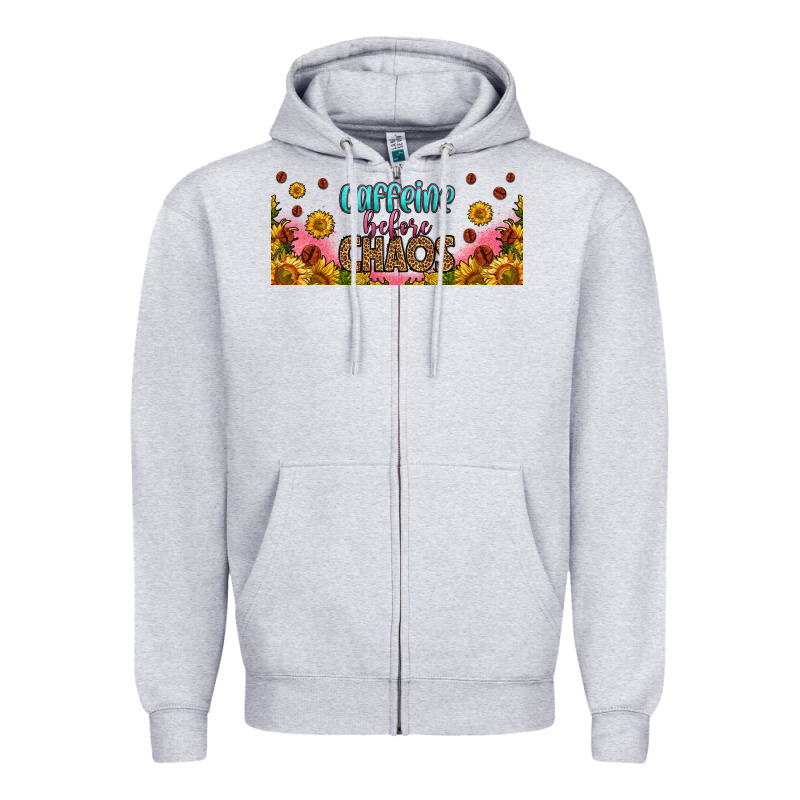 Caffeine Before Chaos 16oz Libbey Cup Zipper Hoodie by HRA Design Shop | Teevron