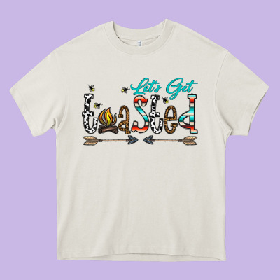 Let's Get Toasted Heavy Core Tee Designed By Cowhidedigitalart