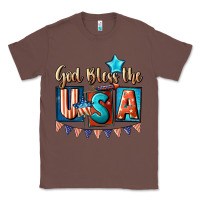 Chestnut God bless the USA 4th of july Classic Tee - CowGirlArtShop