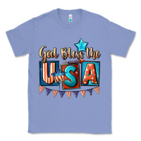 Colony Blue God bless the USA 4th of july Classic Tee - CowGirlArtShop