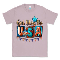 Lilac God bless the USA 4th of july Classic Tee - CowGirlArtShop
