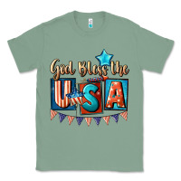 Sage God bless the USA 4th of july Classic Tee - CowGirlArtShop