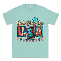 Seafoam God bless the USA 4th of july Classic Tee - CowGirlArtShop