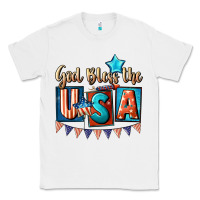 White God bless the USA 4th of july Classic Tee - CowGirlArtShop