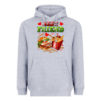 Heather Grey best friend hamburger potatoes Heavyweight Hoodie - AdoDesignShop