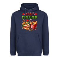 Navy best friend hamburger potatoes Heavyweight Hoodie - AdoDesignShop
