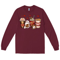 Burgundy baseball coffee cups Long Sleeve Tee - Zillion Design Studio