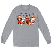 Heather Grey baseball coffee cups Long Sleeve Tee - Zillion Design Studio