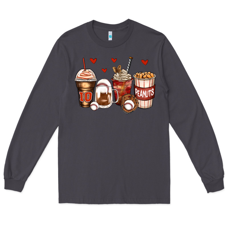 Baseball Coffee Cups Long Sleeve Tee by Zillion Design Studio | Teevron