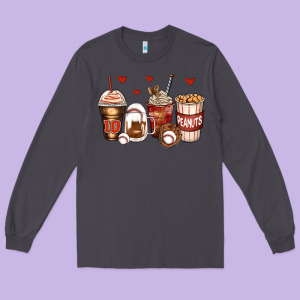 Baseball Coffee Cups Long Sleeve Tee Designed By Zillion Design Studio