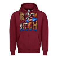 Burgundy boom bitch get out the way Zipper Hoodie - HRA Design Shop