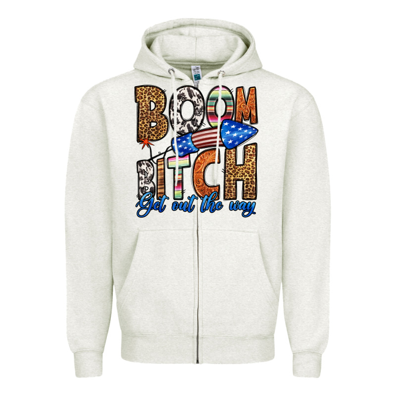Boom Bitch Get Out The Way Zipper Hoodie by HRA Design Shop | Teevron