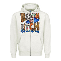 Oatmeal Heather boom bitch get out the way Zipper Hoodie - HRA Design Shop