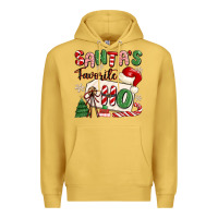 Antique Gold santa's favorite ho Premium Hoodie - MaliasSmallBusiness