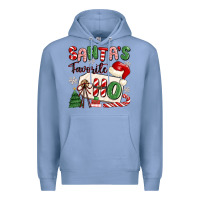Colony Blue santa's favorite ho Premium Hoodie - MaliasSmallBusiness
