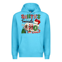 Ocean Blue santa's favorite ho Premium Hoodie - MaliasSmallBusiness