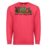 Cardinal Peace Love Baby Gorilla Premium Sweatshirt - LillyAllenDesigns