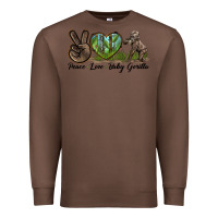 Chestnut Peace Love Baby Gorilla Premium Sweatshirt - LillyAllenDesigns