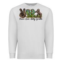 Dove Grey Peace Love Baby Gorilla Premium Sweatshirt - LillyAllenDesigns
