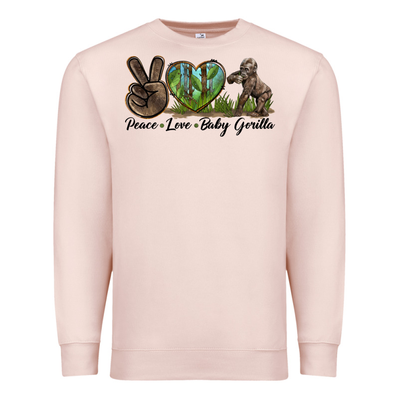 Peace Love Baby Gorilla Premium Sweatshirt by LillyAllenDesigns | Teevron