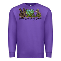 Purple Peace Love Baby Gorilla Premium Sweatshirt - LillyAllenDesigns