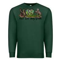 Sports Green Peace Love Baby Gorilla Premium Sweatshirt - LillyAllenDesigns