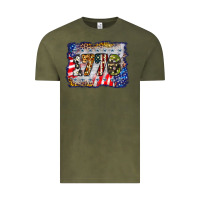 Vintage Olive 1776 4th of july background Vintage Tee - BarkalooDesign