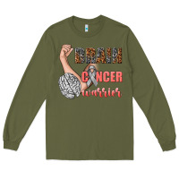 Army Green brain cancer warrior Long Sleeve Tee - texasbilliewilder