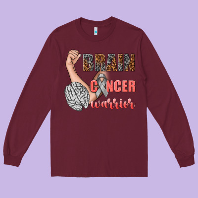 Brain Cancer Warrior Long Sleeve Tee Designed By Texasbilliewilder