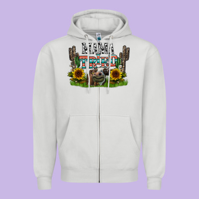 Mama Tried1 Zipper Hoodie Designed By Cowhidedigitalart