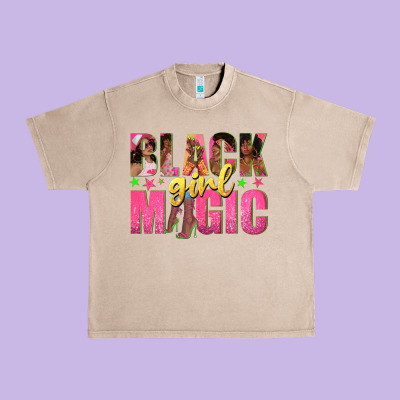 Urban Heavy Tee black girl magic with afro black women