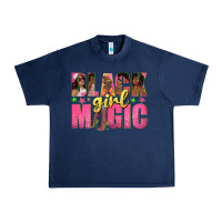 Navy black girl magic with afro black women Urban Heavy Tee - texasbilliewilder