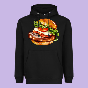 American Hamburger Heavyweight Hoodie Designed By Adodesignshop
