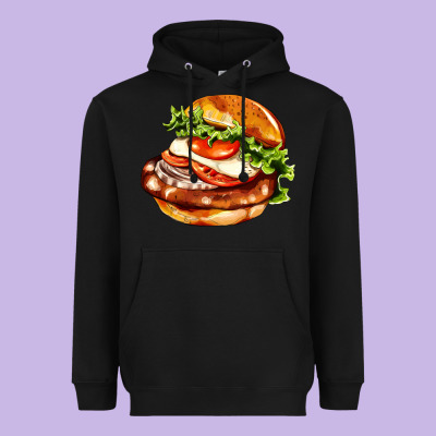American Hamburger Heavyweight Hoodie Designed By Adodesignshop