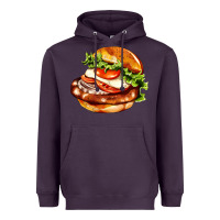 Plum American hamburger Heavyweight Hoodie - AdoDesignShop