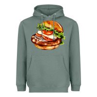 Sage American hamburger Heavyweight Hoodie - AdoDesignShop