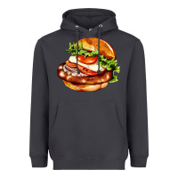 Smoke American hamburger Heavyweight Hoodie - AdoDesignShop