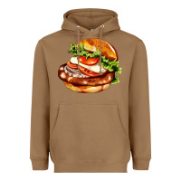 Toasted Coconut American hamburger Heavyweight Hoodie - AdoDesignShop