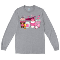 Heather Grey volleyball coffee cups Long Sleeve Tee - Zillion Design Studio