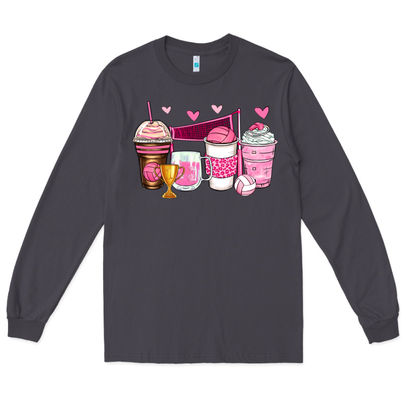 Volleyball Coffee Cups Long Sleeve Tee by Zillion Design Studio | Teevron