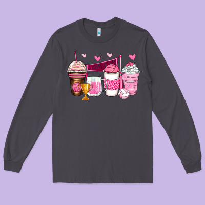 Volleyball Coffee Cups Long Sleeve Tee Designed By Zillion Design Studio