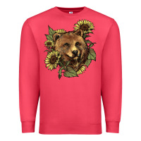 Cardinal bear head sunflowers Premium Sweatshirt - NancyCooperArtShop